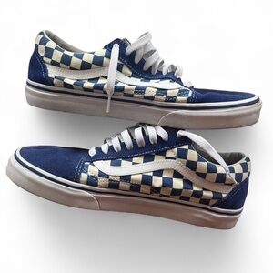 Vans Old Skool Blue Checkerboard Lace Up Men’s 9.5 Women’s 11